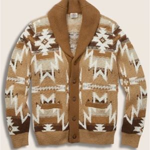 Faherty Mens Doug Good Feather Organic Cotton Cardigan Sweater. Size L. NWT